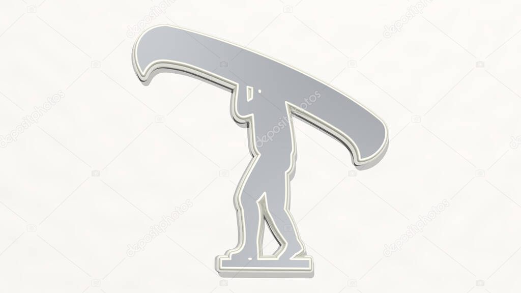 athletic sport activity 3D drawing icon, 3D illustration for athlete and active