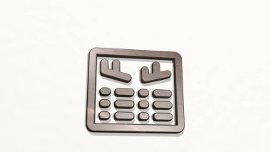 Uçak varış noktası duvarda 3D simge, uçak ve uçak için 3D illüstrasyon