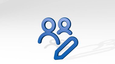 MULTIPLE Eylemler EDIT 3D simge döküm gölge, arkaplan ve soyut için 3D illüstrasyon