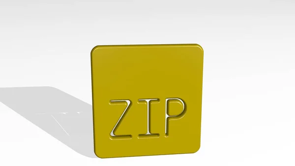 File Zip Icona Ombra Casting Illustrazione Sfondo Imprese — Foto Stock