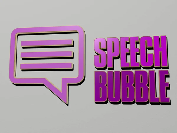 Speech Bubble Значок Текст Стіні Ілюстрація Фону Мультфільму — стокове фото