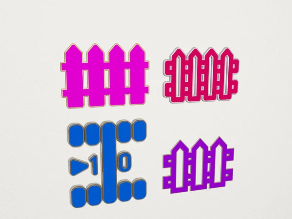 Hof Icons Set Illustration Für Haus Und Architektur — Stockfoto