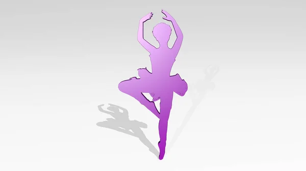 Táncos Ikon Casting Árnyék Illusztráció Tánc Gyönyörű — Stock Fotó