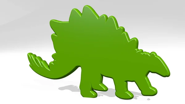 Dinozor Simgesi Döküm Gölgesi Hayvan Arkaplan Için Illüstrasyon — Stok fotoğraf