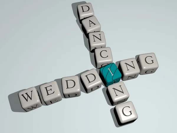 Весільний Танцюючий Кросворд Кубічними Кубиками Ілюстрація Фону Дизайну — стокове фото
