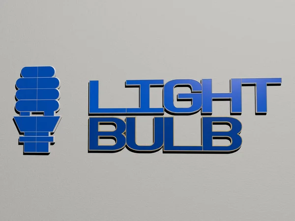 Light Bulb Иконка Текст Стене Иллюстрация Фона Абстрактный — стоковое фото
