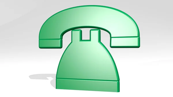 Phone Symbol Wirft Schatten Illustration Für Mobiltelefone Und Unternehmen — Stockfoto