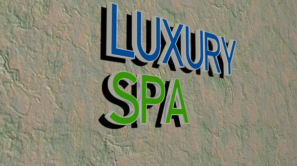 Luxus Wellness Text Auf Strukturierter Wand Illustration Für Hintergrund Und — Stockfoto