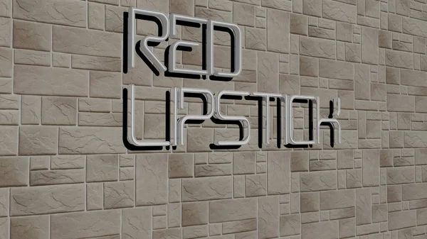 Piros Rúzs Szöveg Texturált Falon Illusztráció Háttér Absztrakt — Stock Fotó