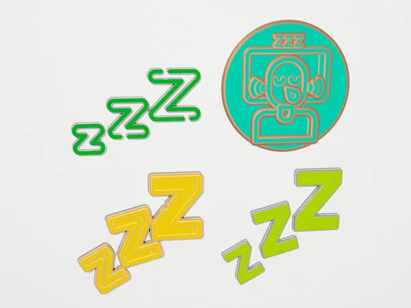 Zzz Conjunto Iconos Ilustración —  Fotos de Stock