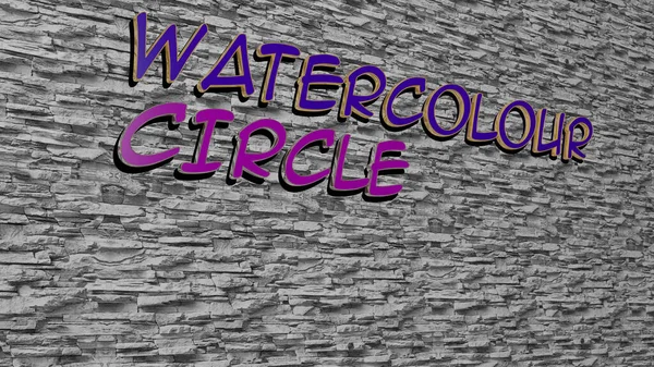 Watercolour Circle Texto Parede Texturizada Ilustração Para Fundo Aquarela — Fotografia de Stock