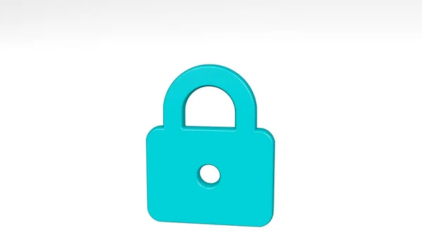 Lock Icon Wirft Schatten Illustration Für Hintergrund Und Tür — Stockfoto