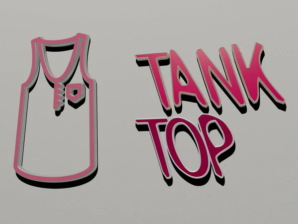 Tank Top Icono Texto Pared Ilustración Para Fondo Combustible —  Fotos de Stock