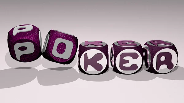 Текст Покеру Танцюючи Кубики Літери Ілюстрація Казино Фону — стокове фото