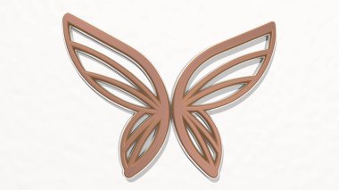 Kelebek 3D çizim simgesi, arkaplan için 3D illüstrasyon ve güzel