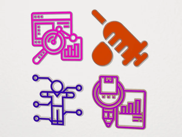 Analysis Icons Set Illustration Business Concept — Stock Photo, Image