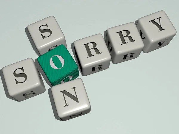 Sorry Son Kruiswoordpuzzel Door Kubieke Dobbelstenen Letters Illustratie Voor Achtergrond — Stockfoto