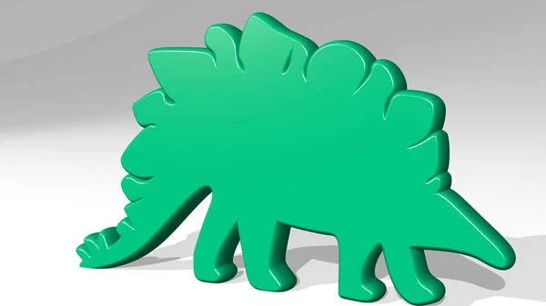 Dinosaurier Symbol Wirft Schatten Illustration Für Tier Und Hintergrund — Stockfoto