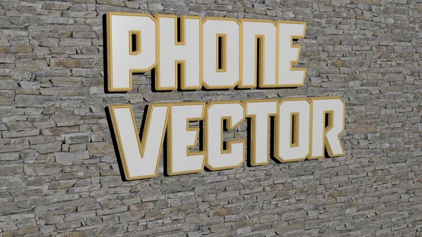 Telefon Vektor Text Texturerad Vägg Illustration För Mobil Och Företag — Stockfoto