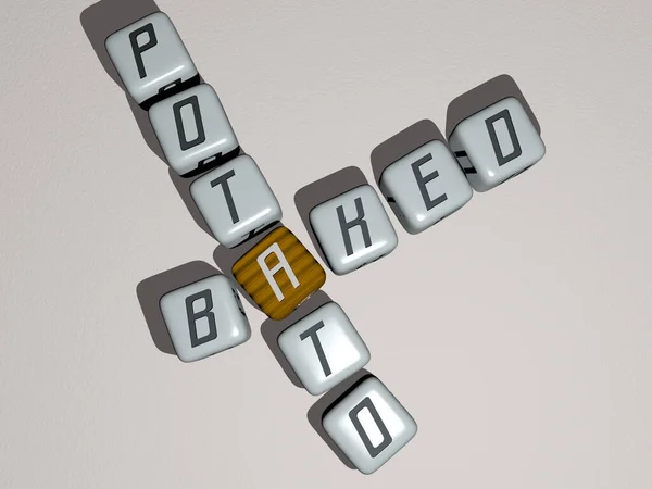 Baked Potato Crossword Cubic Dice Letters Illustration Background Delicious — Stock Photo, Image