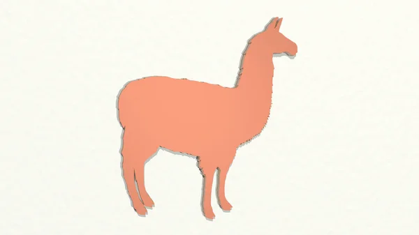 Lama Icona Disegno Illustrazione Animali Alpaca — Foto Stock