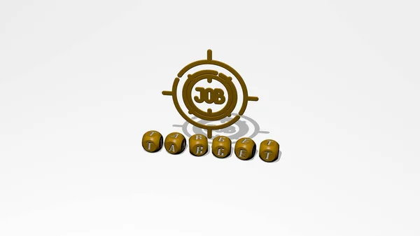 Icona Target Lettere Cubiche Illustrazione Business Concept — Foto Stock