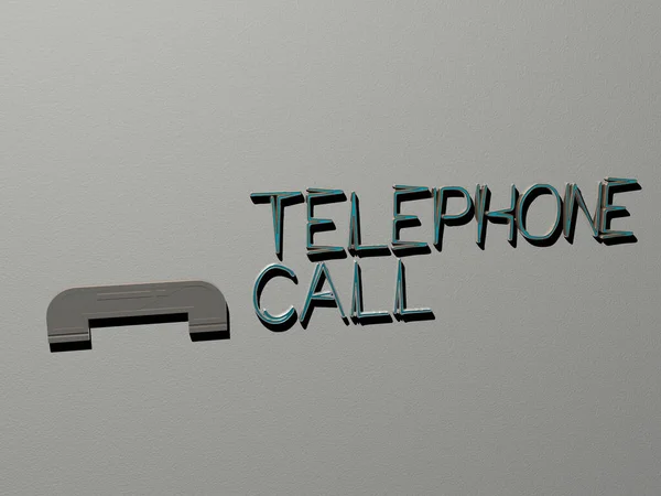 Telefon Call Ikon Och Text Väggen Illustration För Kommunikation Och — Stockfoto