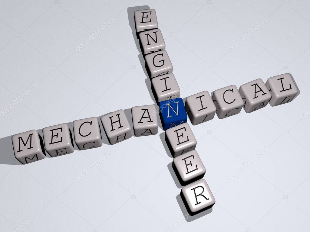 Crucigrama de MECANICAL ENGINEER por letras de dados cúbicos