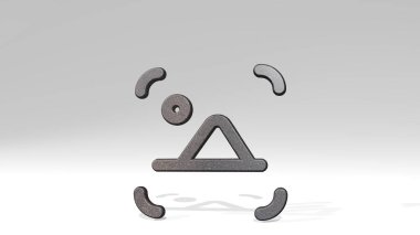 Yerde duran FOCUS LANDSCAPE 3D simgesi, arkaplan ve seçici için 3D illüstrasyon