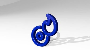 cd yak 3D simge döküm gölgesi, tasarım ve arkaplan için 3D illüstrasyon