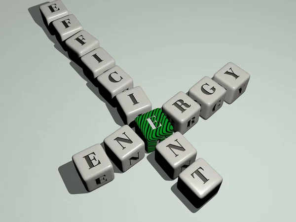 Energieeffizientes Kreuzworträtsel Durch Würfelbuchstaben Illustration Für Hintergrund Und Abstraktion — Stockfoto