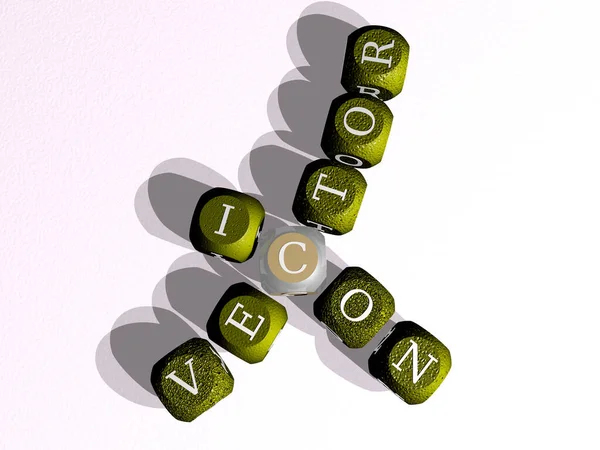 Vector Icon Kruiswoordraadsel Van Gebogen Tekst Gemaakt Van Individuele Letters — Stockfoto