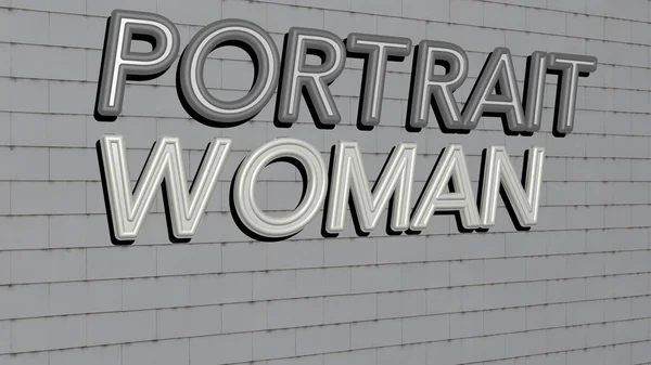 Duvardaki Kadın Portresi Metni Güzel Arka Plan Için Illüstrasyon — Stok fotoğraf