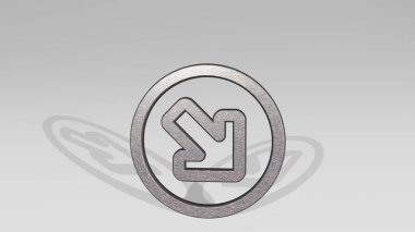 Zeminde duran 3 boyutlu simge, arkaplan ve tasarım için 3 boyutlu illüstrasyon