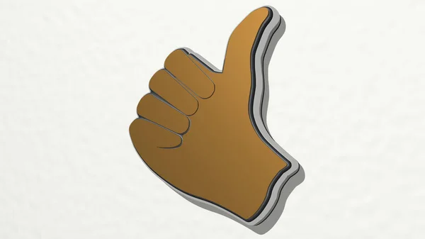 Thumb Ritning Ikon Illustration För Bakgrund Och Hand — Stockfoto