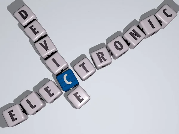 Electronic Device Kreuzworträtsel Durch Würfel Buchstaben Illustration Für Hintergrund Und — Stockfoto