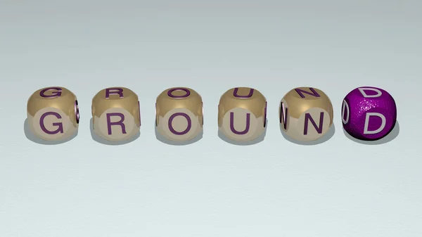 Ground Text Cubic Dice Letters Picture Background Green — стоковое фото