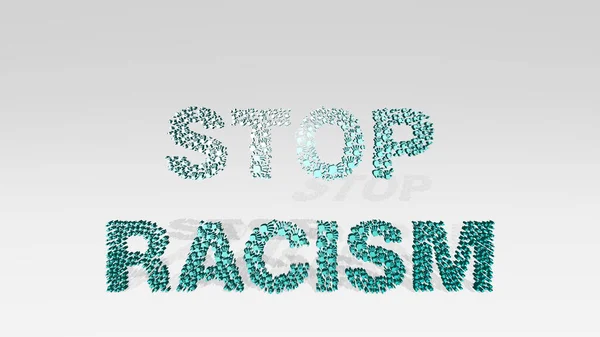 Stop Racism Segno Icona Disegno Sul Pavimento Bianco Illustrazione Sfondo — Foto Stock
