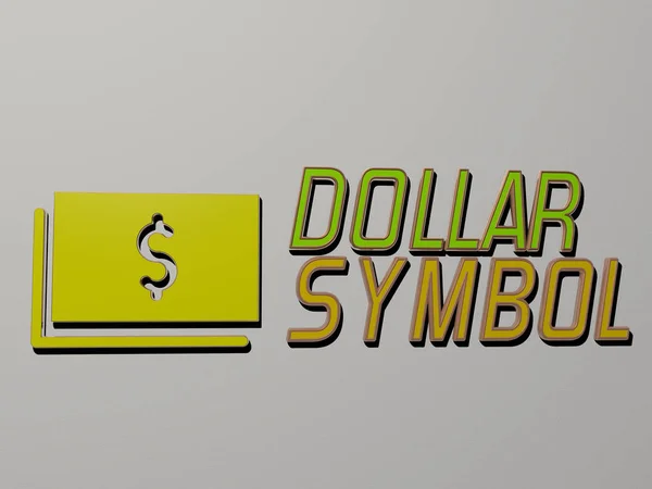 Dollar Symbol Grafiklerinin Çizimi Konsept Sunumların Ilgili Anlamları Için Metalik — Stok fotoğraf