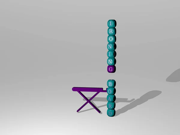 Гладильная Доска Рядом Иконкой Иллюстрация — стоковое фото