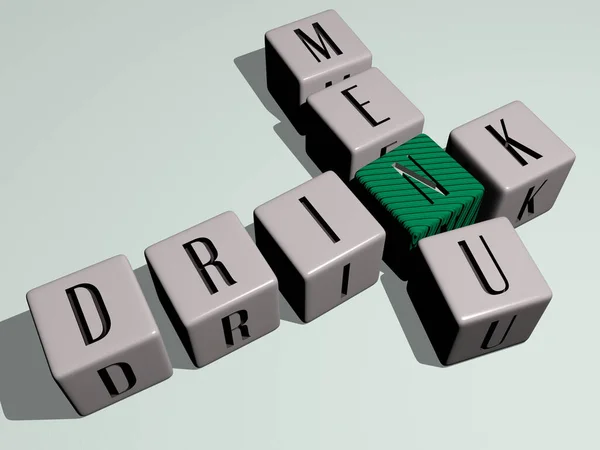 Drink Menu Keresztrejtvény Kocka Betűkkel Illusztráció — Stock Fotó