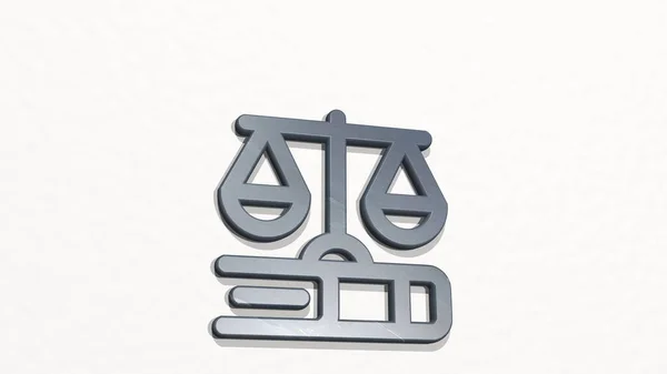 Legal Scale Icon Wall Illustration — Stock Photo, Image