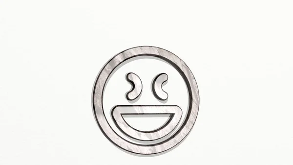 Smiley Prank Icoon Muur Illustratie — Stockfoto