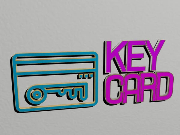 Grafisk Bild Key Card Vertikalt Tillsammans Med Text Byggd Metalliska — Stockfoto