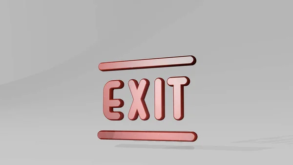 EXIT 3D icon standing on the floor, 3D illustration