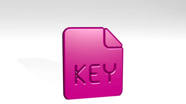 Office File Key Icon Casting Shadow Illustration — Stock Photo, Image