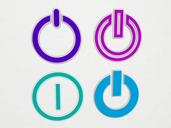 Power Button Icons Set Illustration — Stockfoto