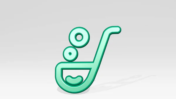 Kitchenware Ladle Icon Casting Shadow Illustration — Stock Photo, Image