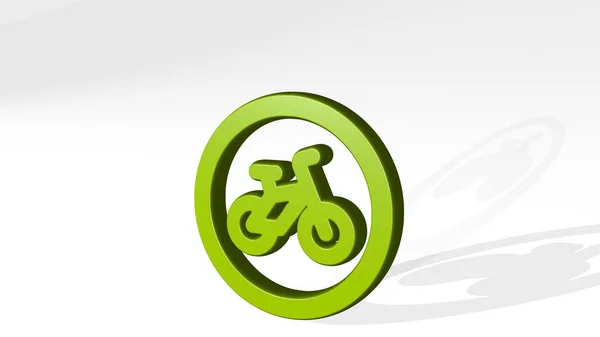 Bicicicletas Señal Carretera Alterna Sombra Fundición Icono Ilustración — Foto de Stock