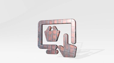 Ticari dokunuş zeminde duran 3D simge satın al, 3D illüstrasyon